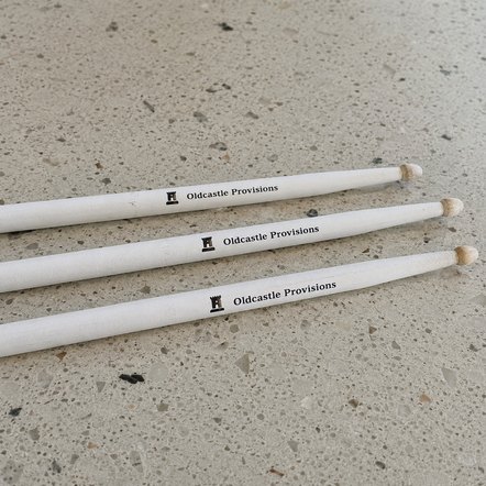 Branded drumsticks with logo